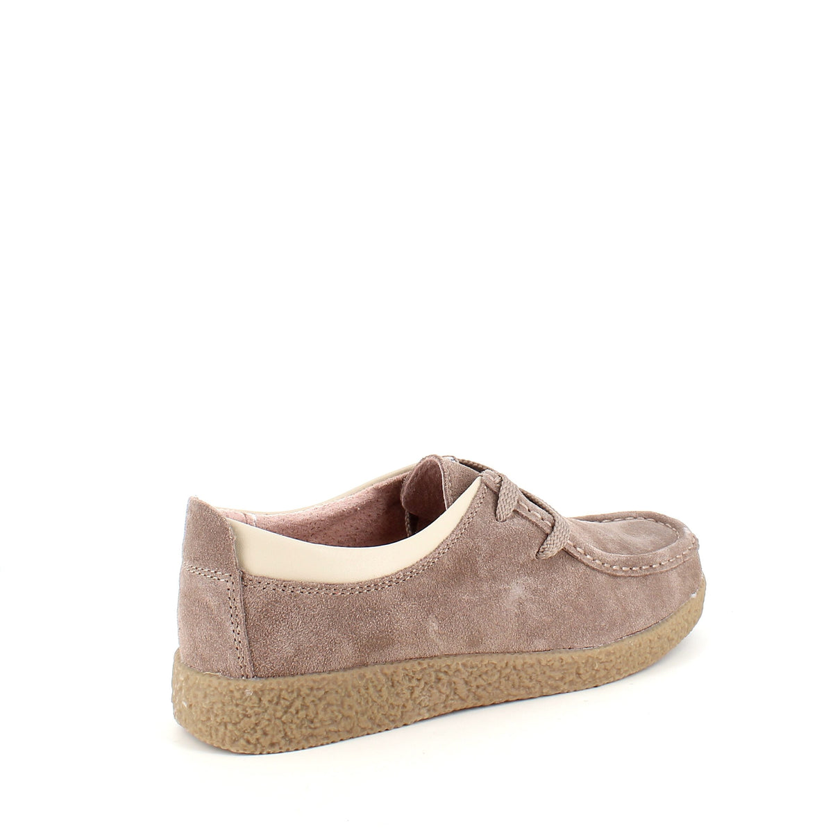 Beige mockaskor med rågummisula
