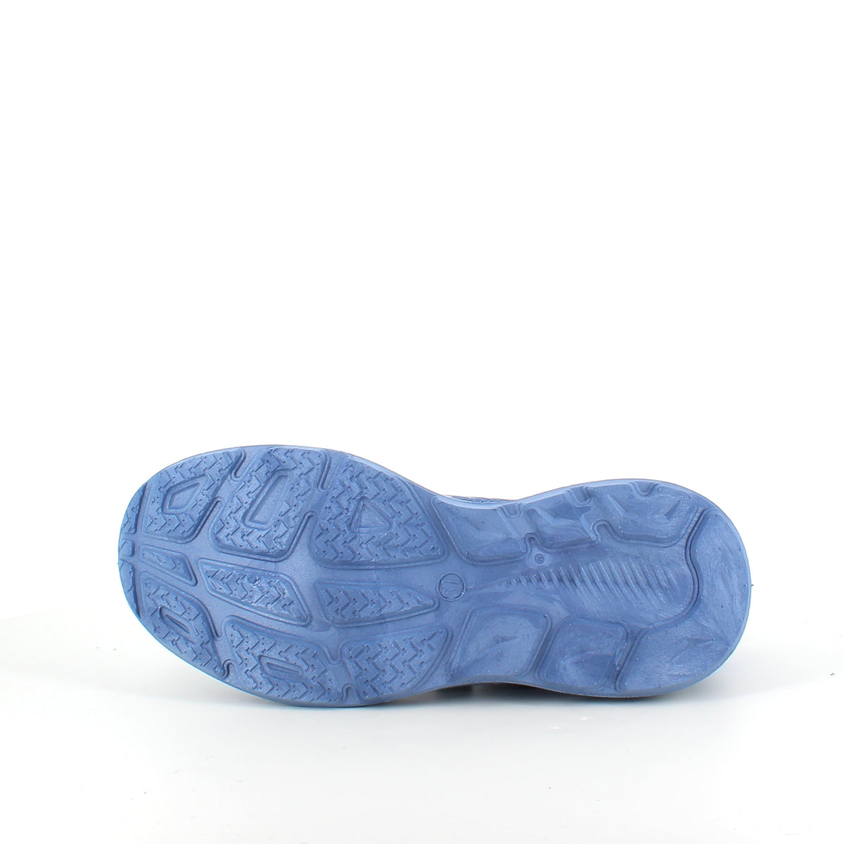 Blå slip-on-skor med stickad ovandel