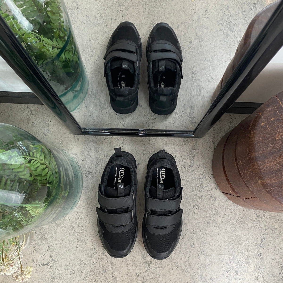 Green Comfort-skor med kardborreband
