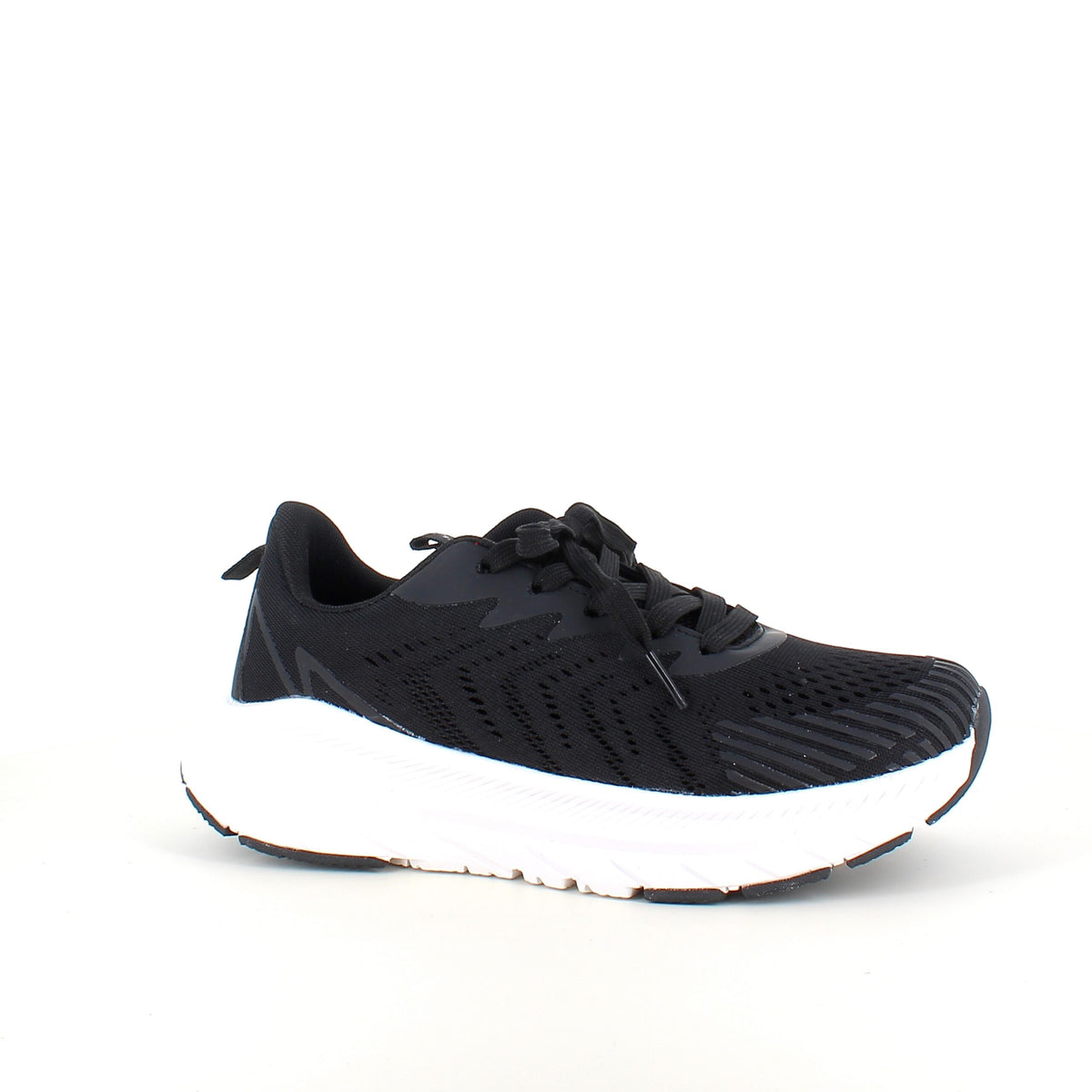 Svart Endurance sneaker med vit sula, andas och stötdämpande