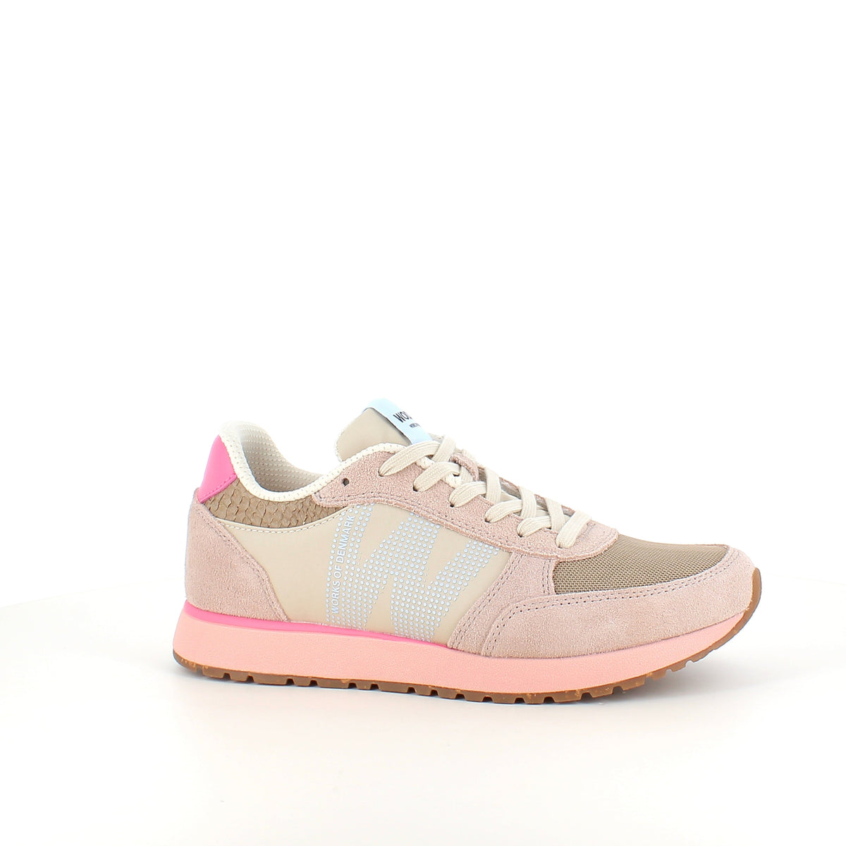 WODEN Ronja – Ivory/Blush | Komfortabel lädersneaker med korksula