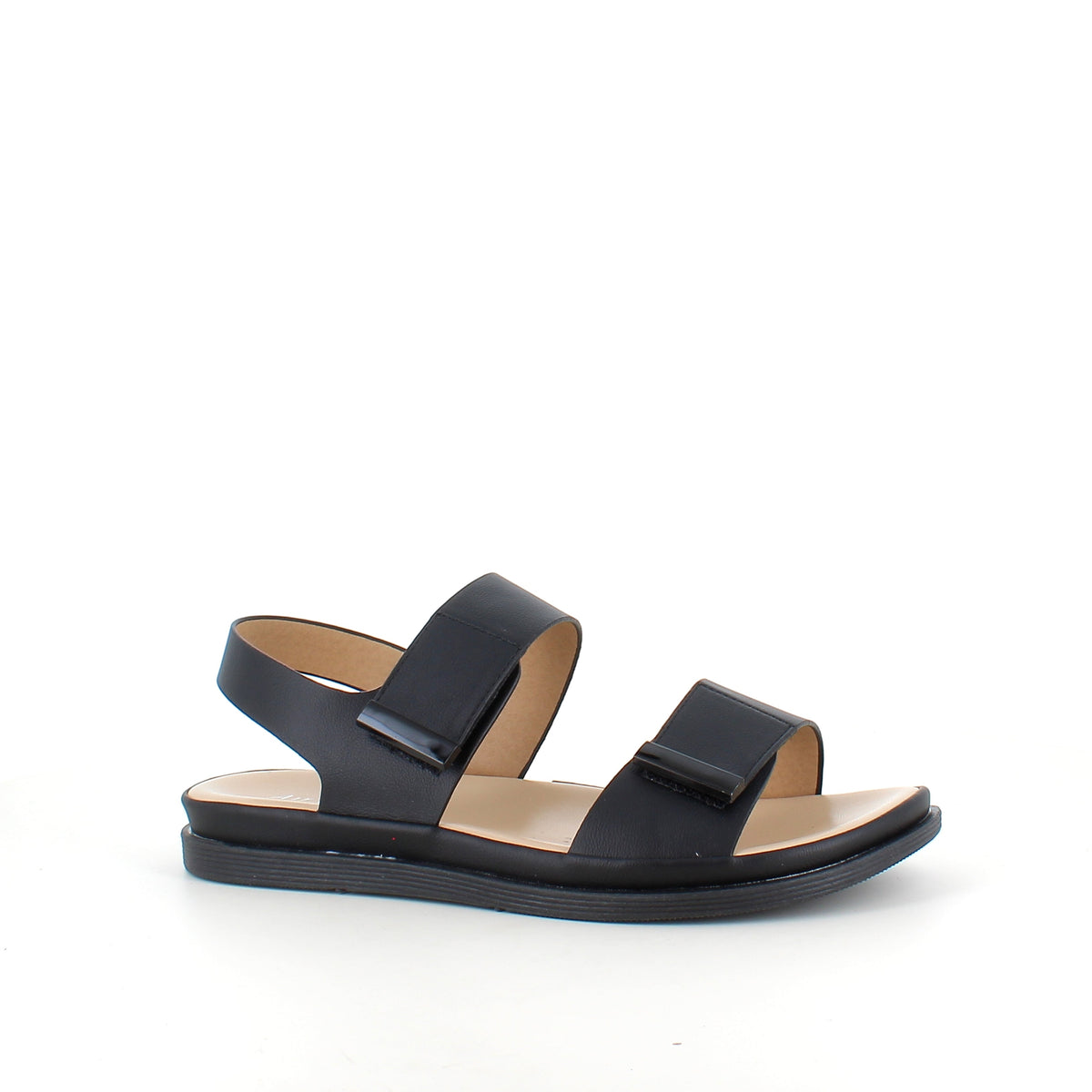 Svart sandal med justerbara remmar & mjuk komfortsula