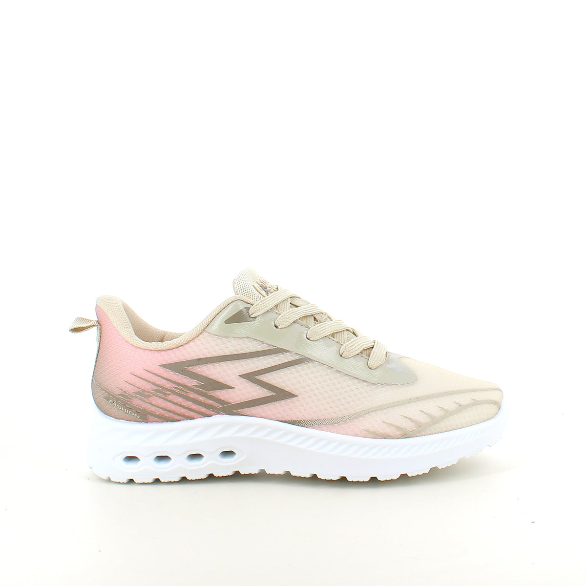 Beiga lättviktssneakers i mesh med stötdämpande sula