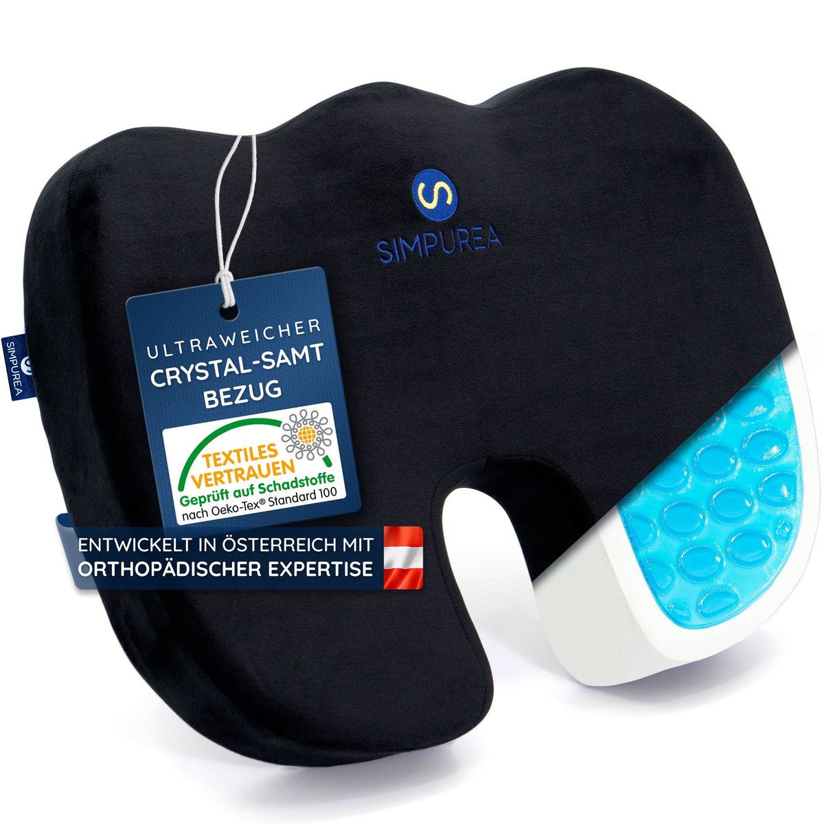 Koala ortopedisk sittdyna med gel och memory foam från Simpurea
