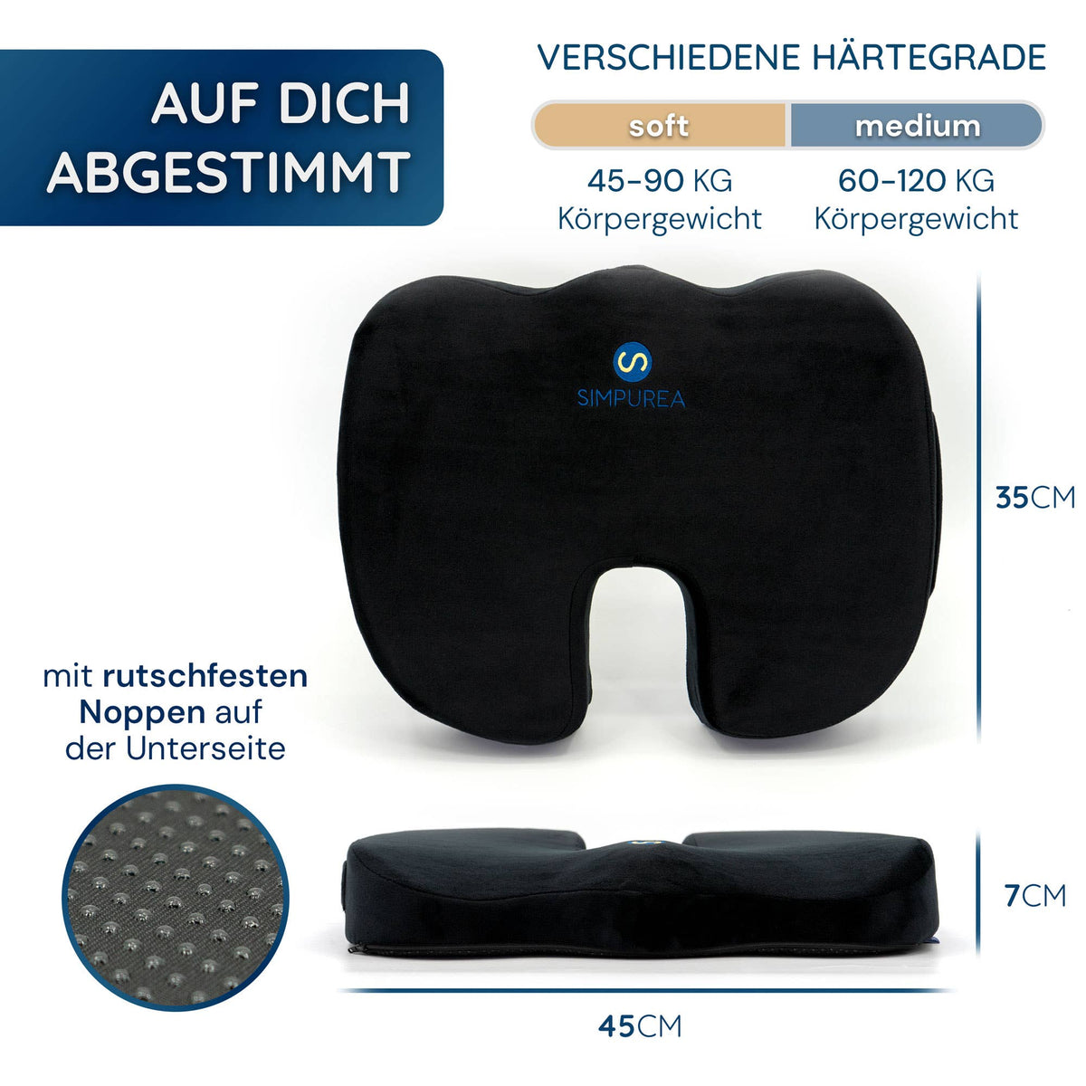 Koala ortopedisk sittdyna – ergonomiskt stöd med gel och memory foam