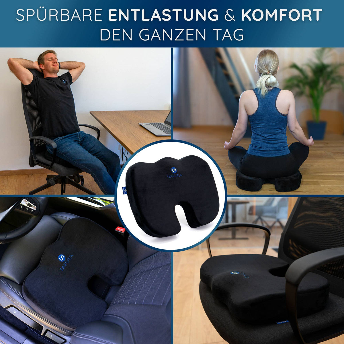 Koala ortopedisk sittdyna – ergonomiskt stöd med gel och memory foam