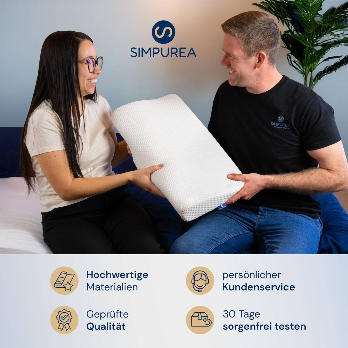Chinchilla ergonomisk huvudkudde med memoryskum – mjukt stöd för huvud & nacke