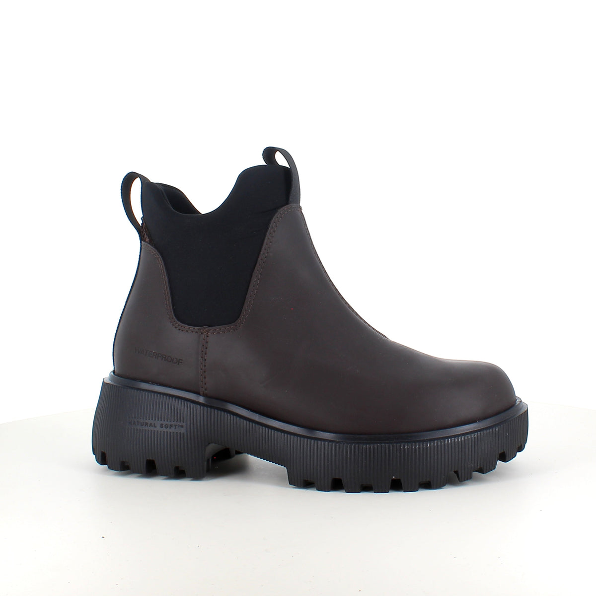 Brun WODEN Isabella Waterproof – gummistövel med stötdämpande komfort