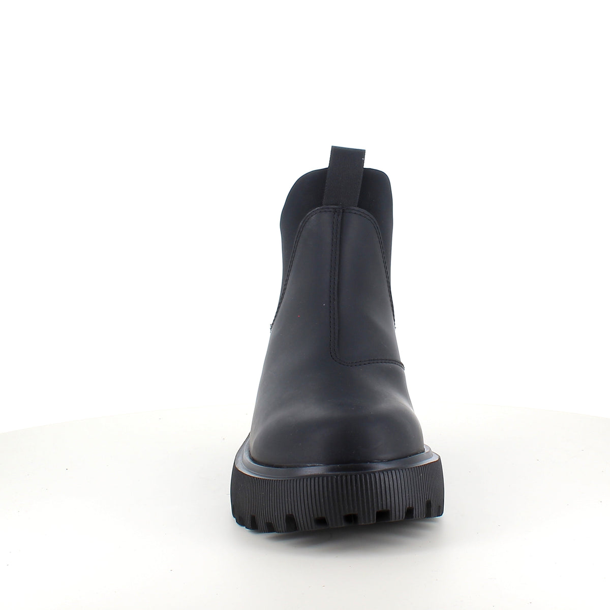 Svart WODEN Isabella Waterproof – stövel i gummi med stötdämpande komfort