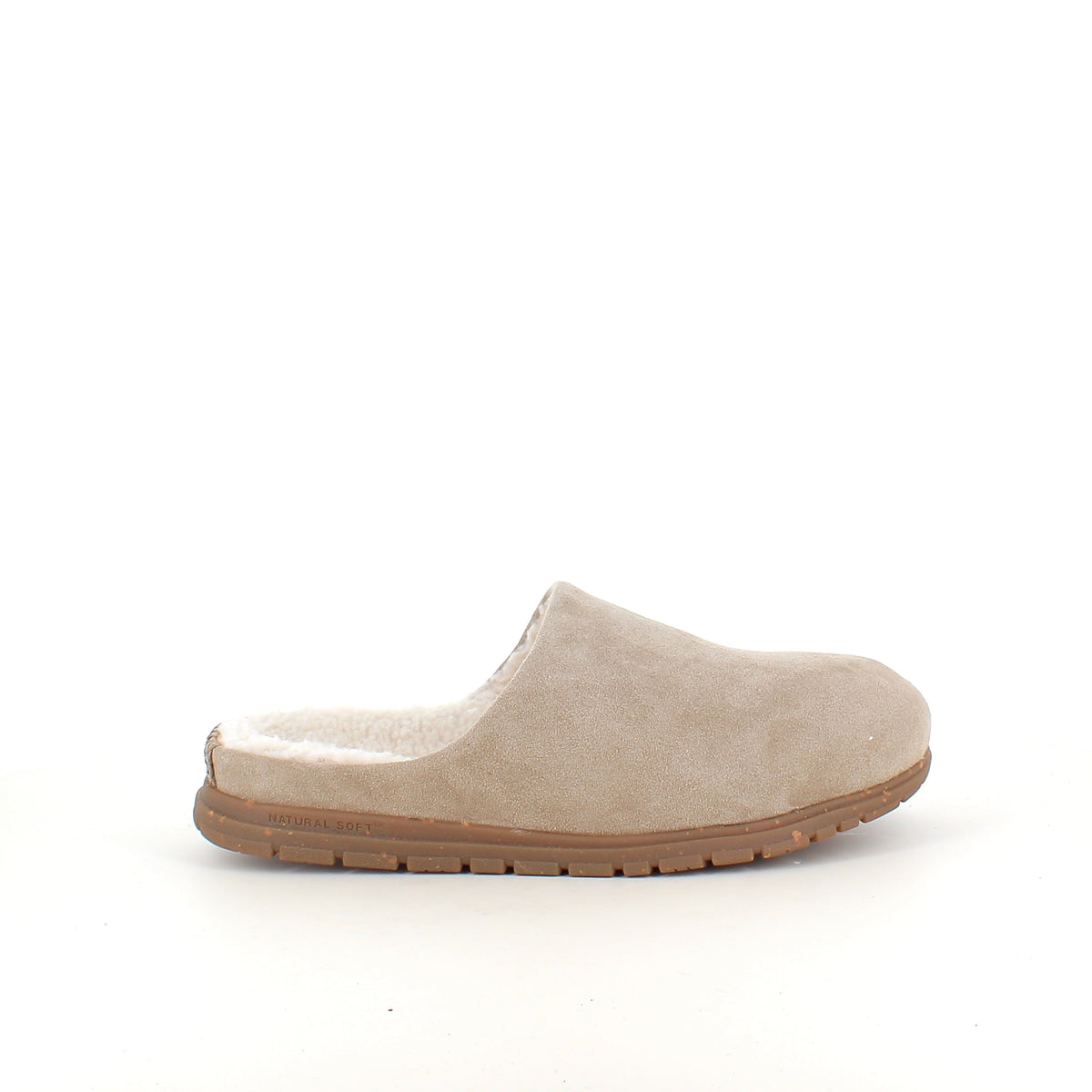 WODEN Silvi Warm varm toffel i beige med hålfotsstöd