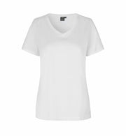 Vit dam t-shirt med v-hals
