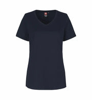 Marinblå dam t-shirt med v-ringning