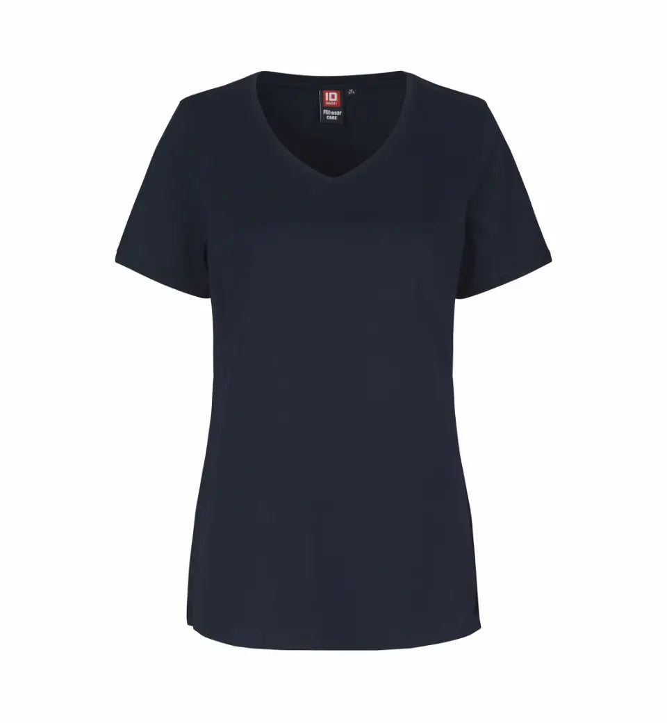 Marinblå dam t-shirt med v-ringning