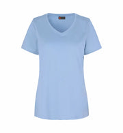 Ljusblå dam t-shirt med v-ringning