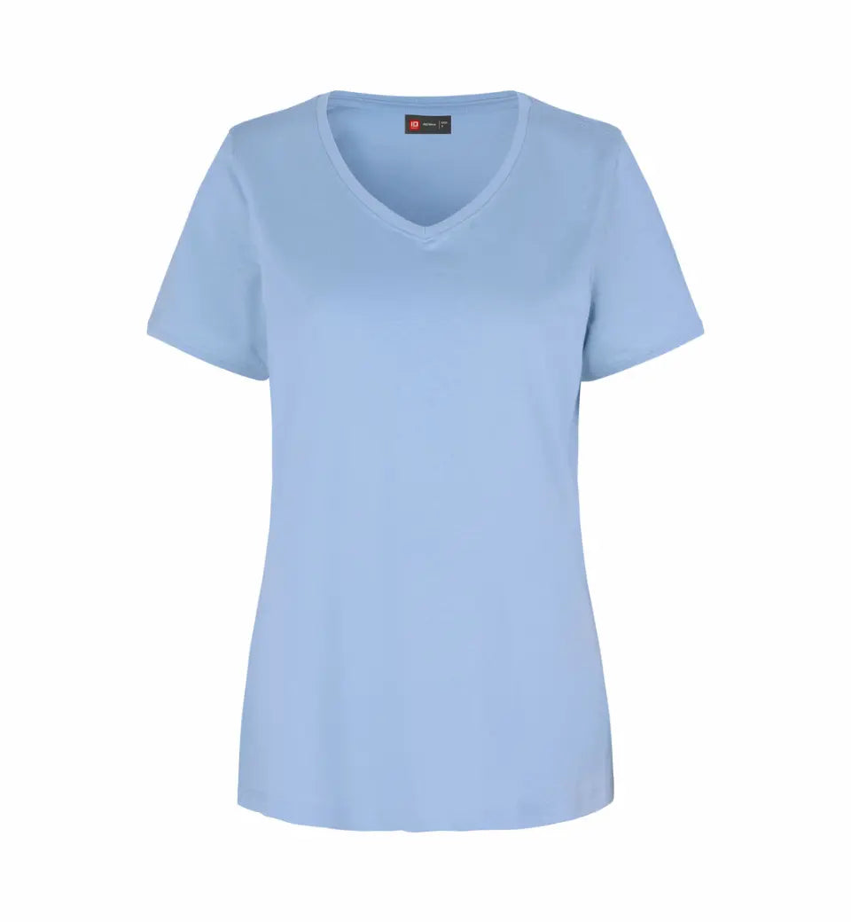 Ljusblå dam t-shirt med v-ringning