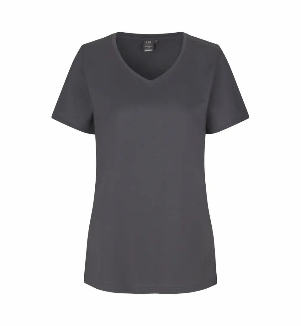 Mörkgrå dam t-shirt med v-ringning