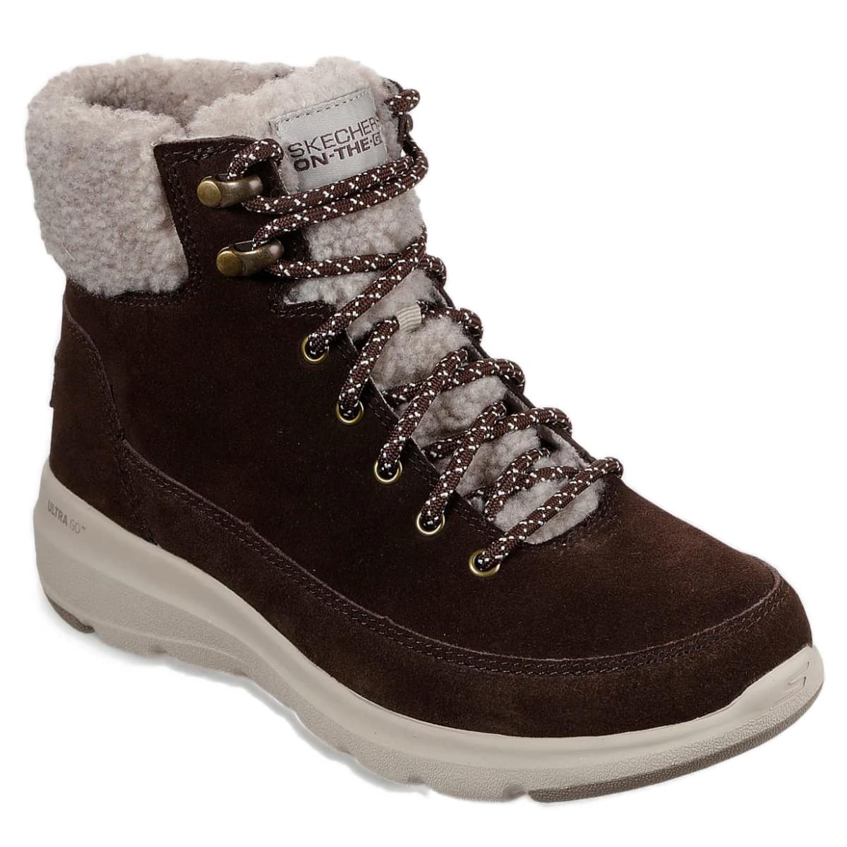 Brun ankelboots med dragkedja från Skechers