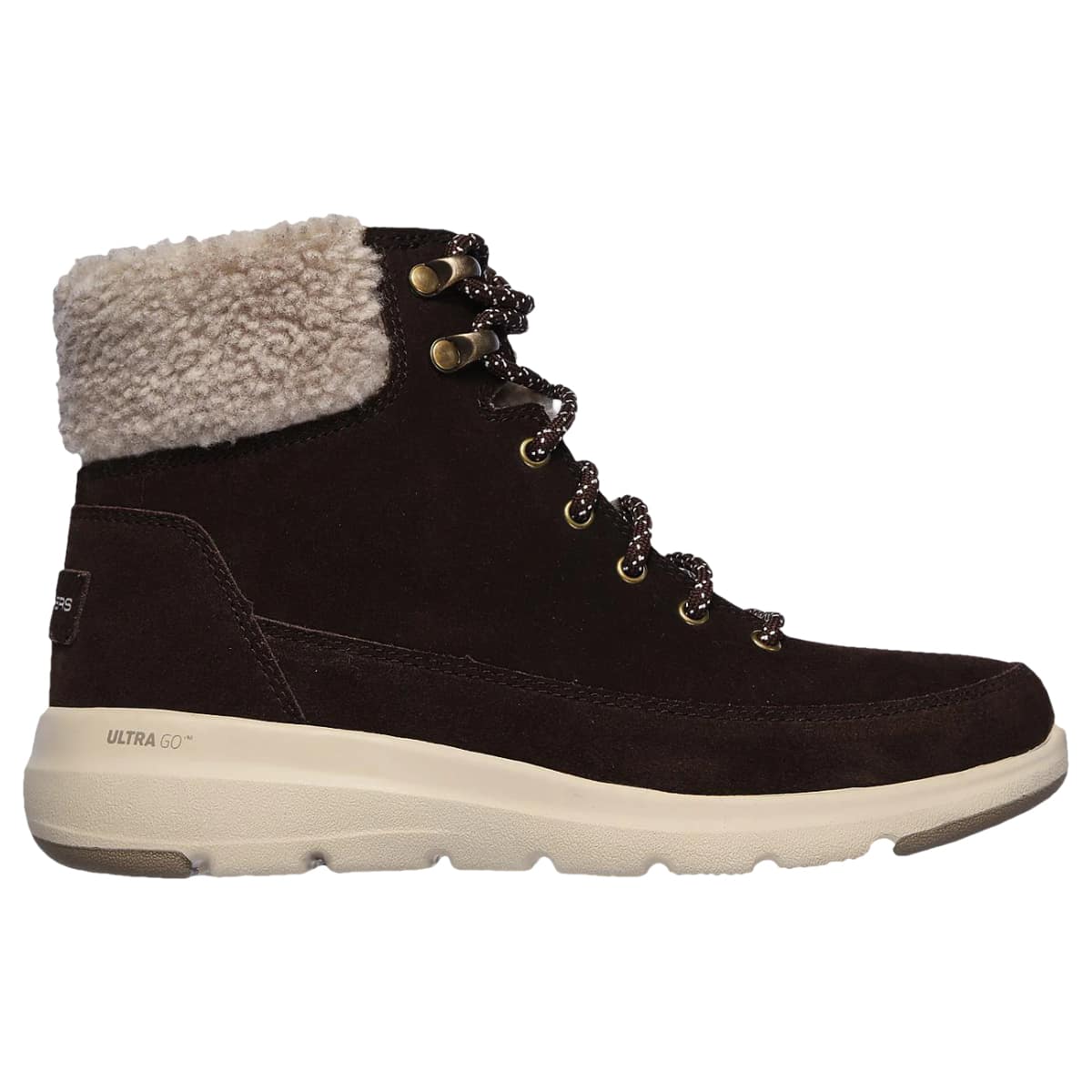 Brun ankelboots med dragkedja från Skechers