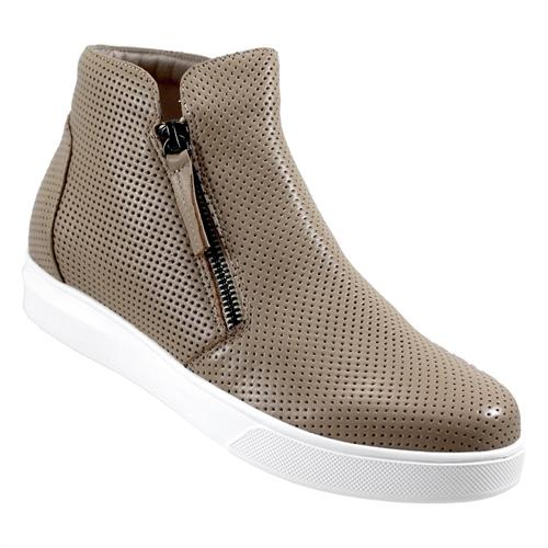 Beige skinnstövlett med dragkedja