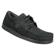 Svart mockasinsko i nubuck