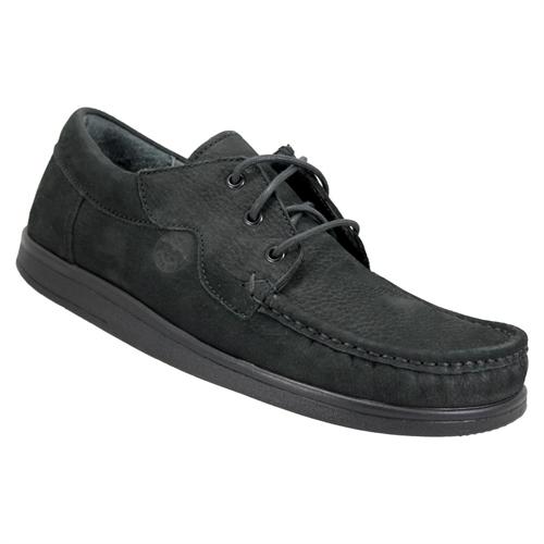 Svart mockasinsko i nubuck