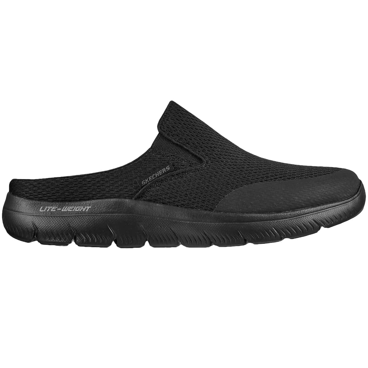 Svarta slip-on-skor i mesh för herr från Skechers
