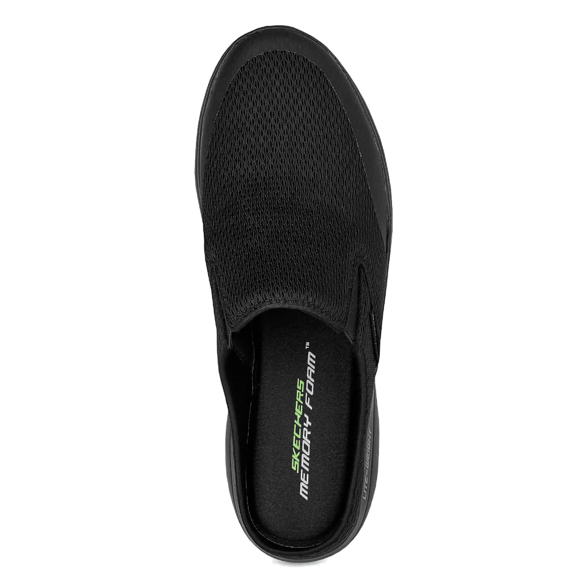Svarta slip-on-skor i mesh för herr från Skechers