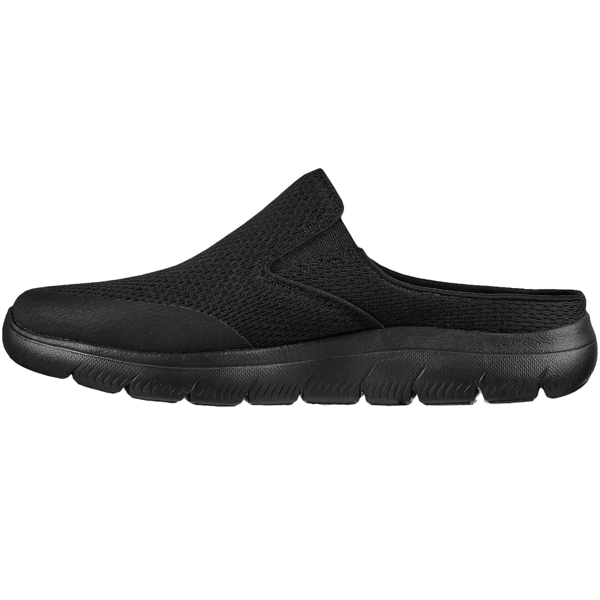 Svarta slip-on-skor i mesh för herr från Skechers