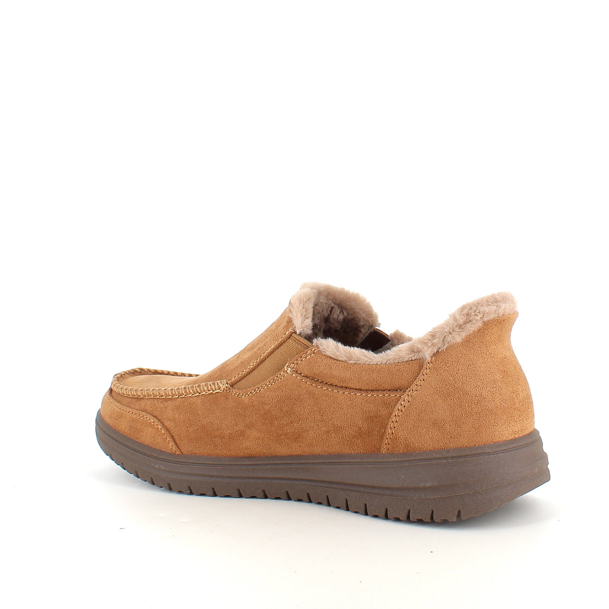 Skechers slip-on-tofflor, bruna – varm och rymlig passform