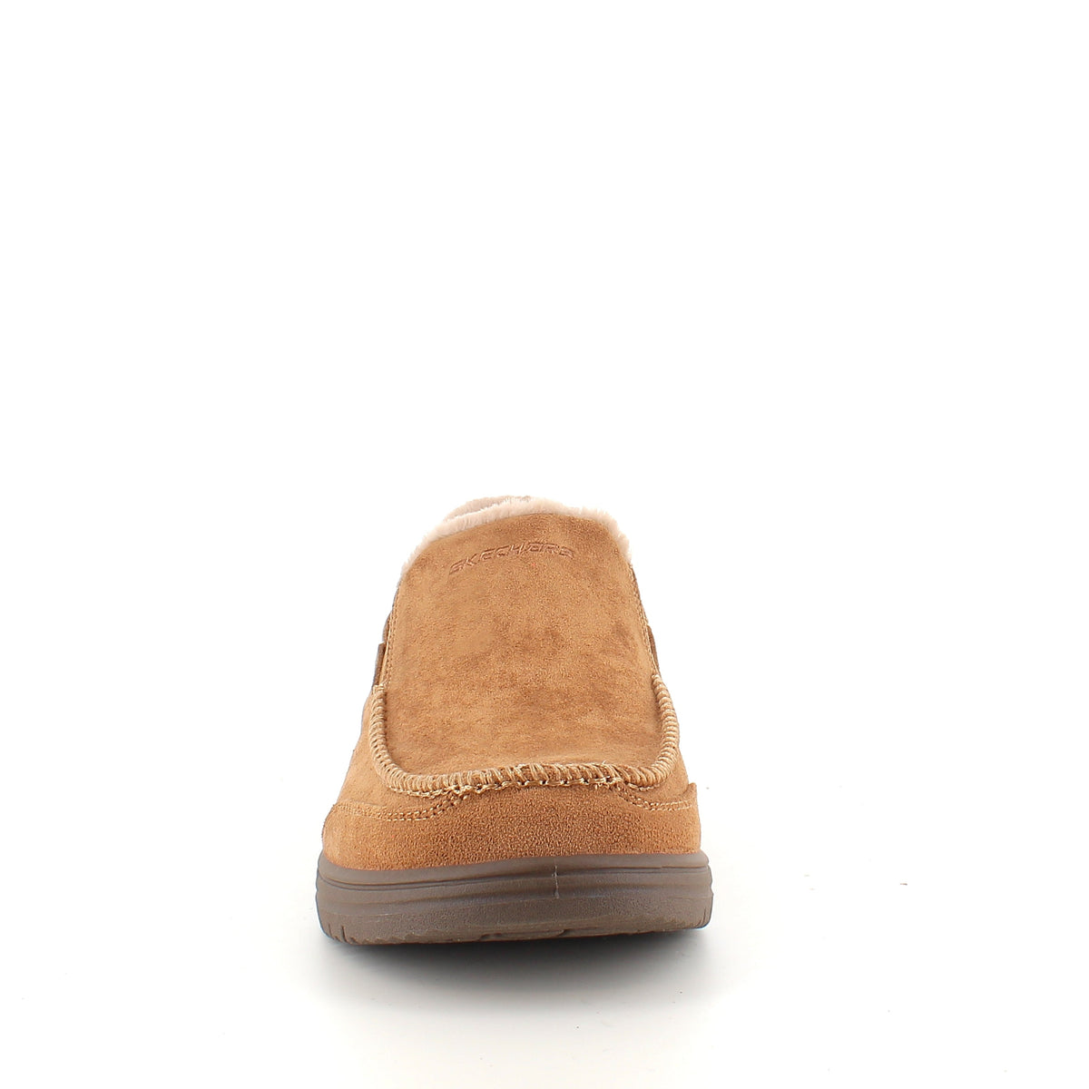 Skechers slip-on-tofflor, bruna – varm och rymlig passform