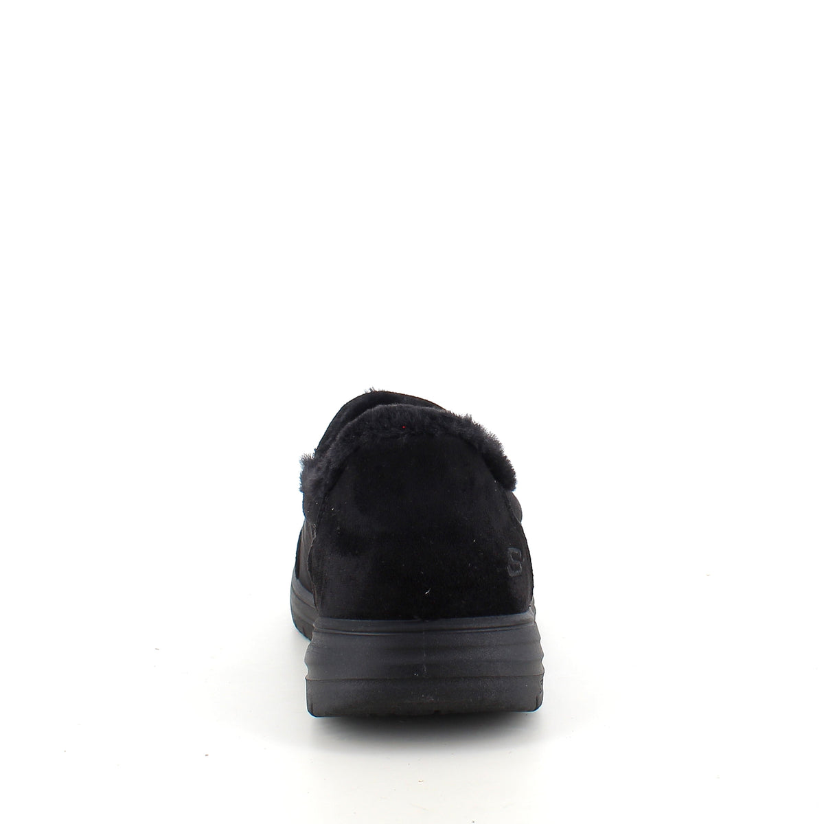 Skechers slip-on-tofflor i svart – varm och rymlig passform