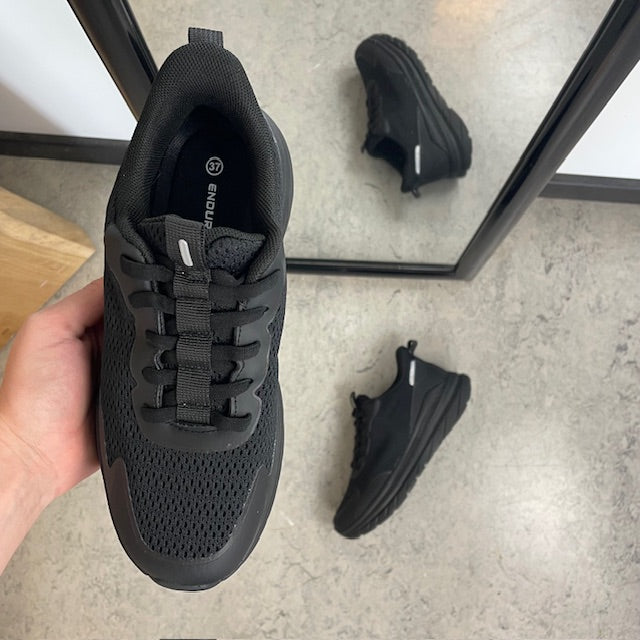 Endurance Beliso StepGo – svart unisex-sneaker för kvinnor & män