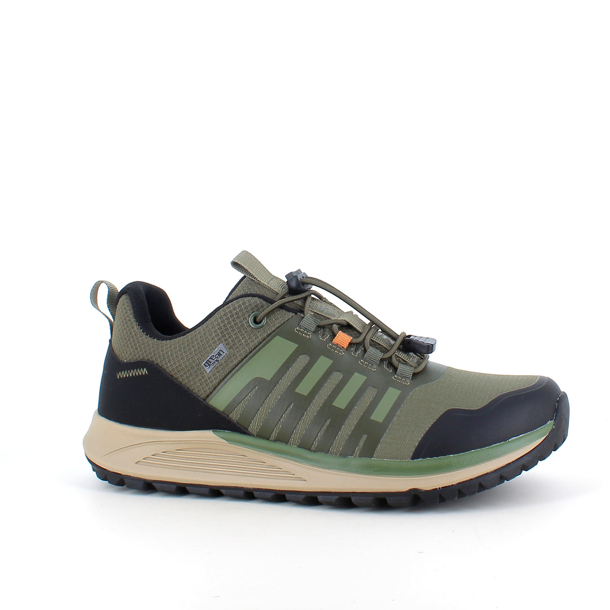 Vattentät herrsneaker i grönt med hålfotsstöd och bred passform från Green Comfort