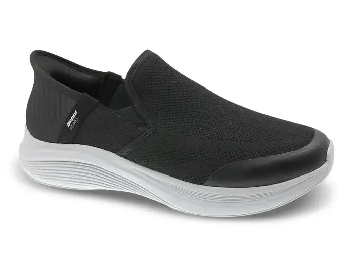 Lätt slip-on-sko i svart – med stötdämpande sula och andningsbart mesh
