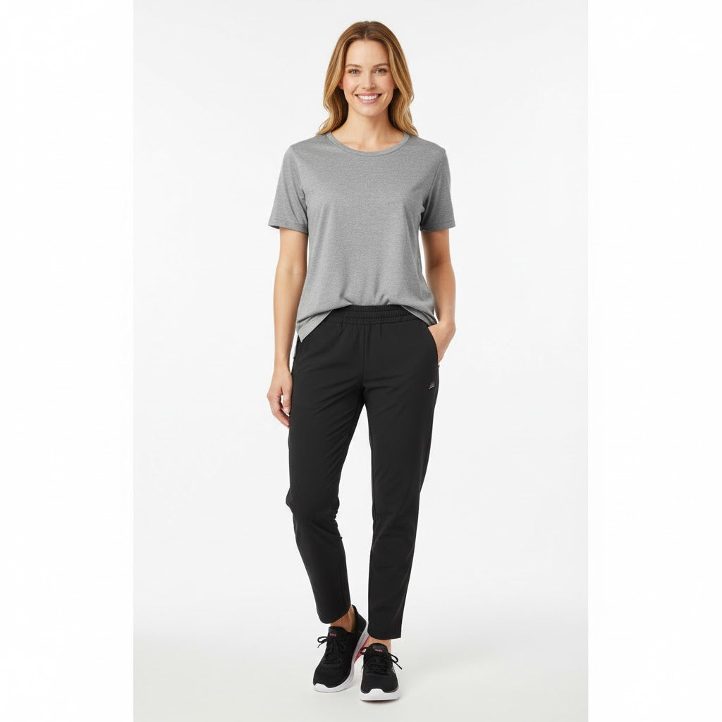 Nybo Grå Melange Dam Pro Wear T-shirt, Slitstark, Formstabil, Figursydd