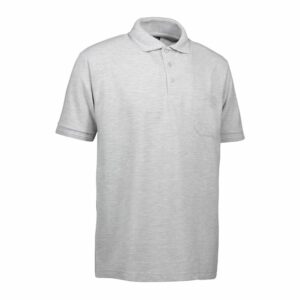 Nybo Grå Melange Herr Prowear Poloshirt, Slitstark, Bröstficka