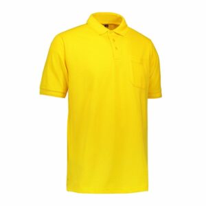 Nybo Gul Herr Prowear Polo, slitstark, bröstficka, förkrympt