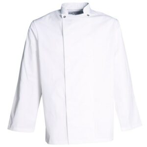 Nybo Hvid Unisex Take Away Kokkejakke, långärmad, rymlig passform
