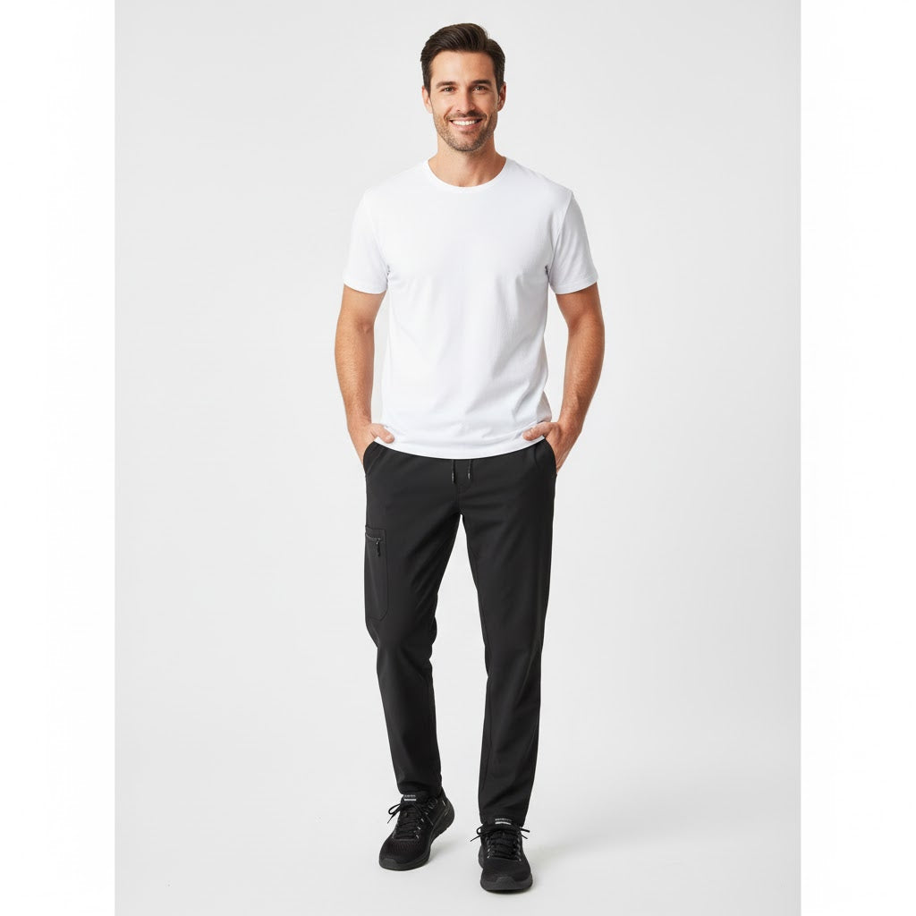 Nybo Vit Herr Basic T-shirt, Klassisk modell, Formstabil