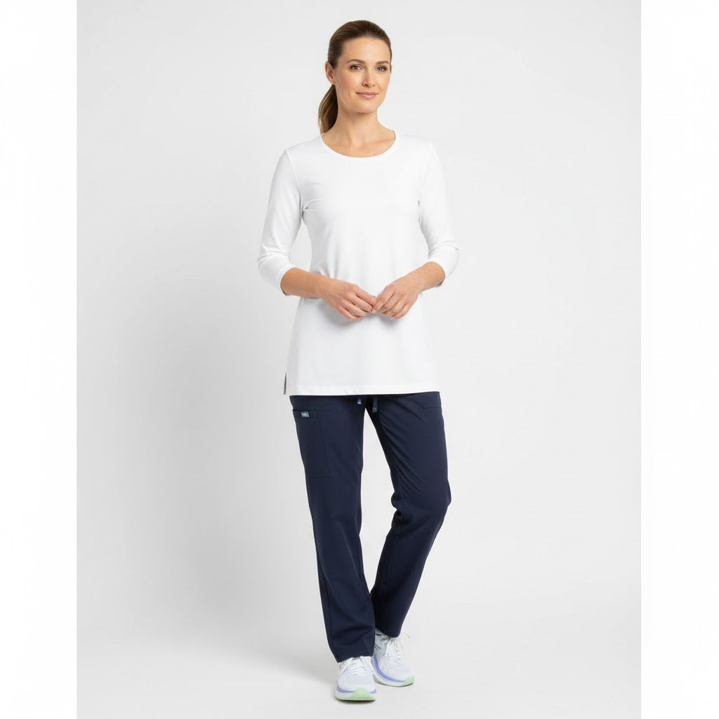 Nybo Vit Dam Prowear T-shirt, Slitstark, Figursydd