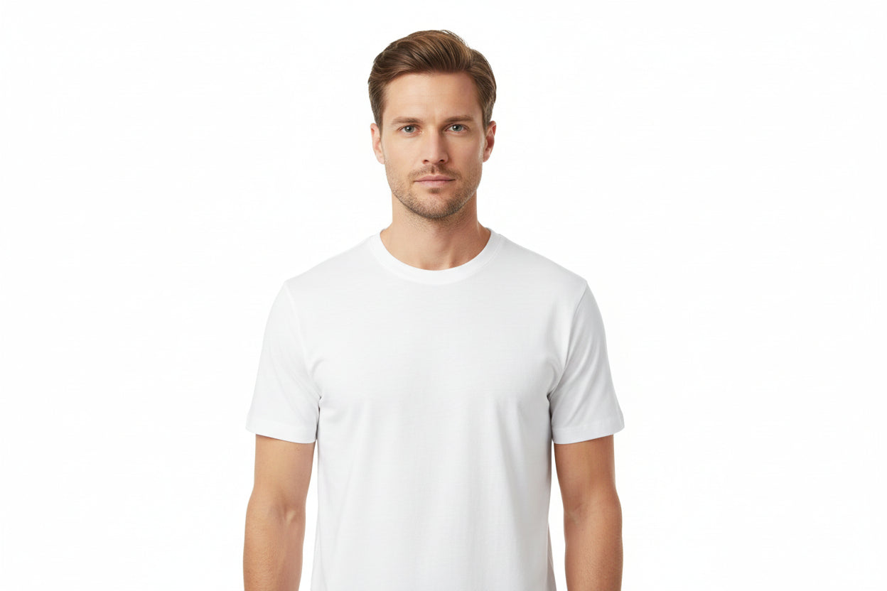 Slitstark vit t-shirt för herr