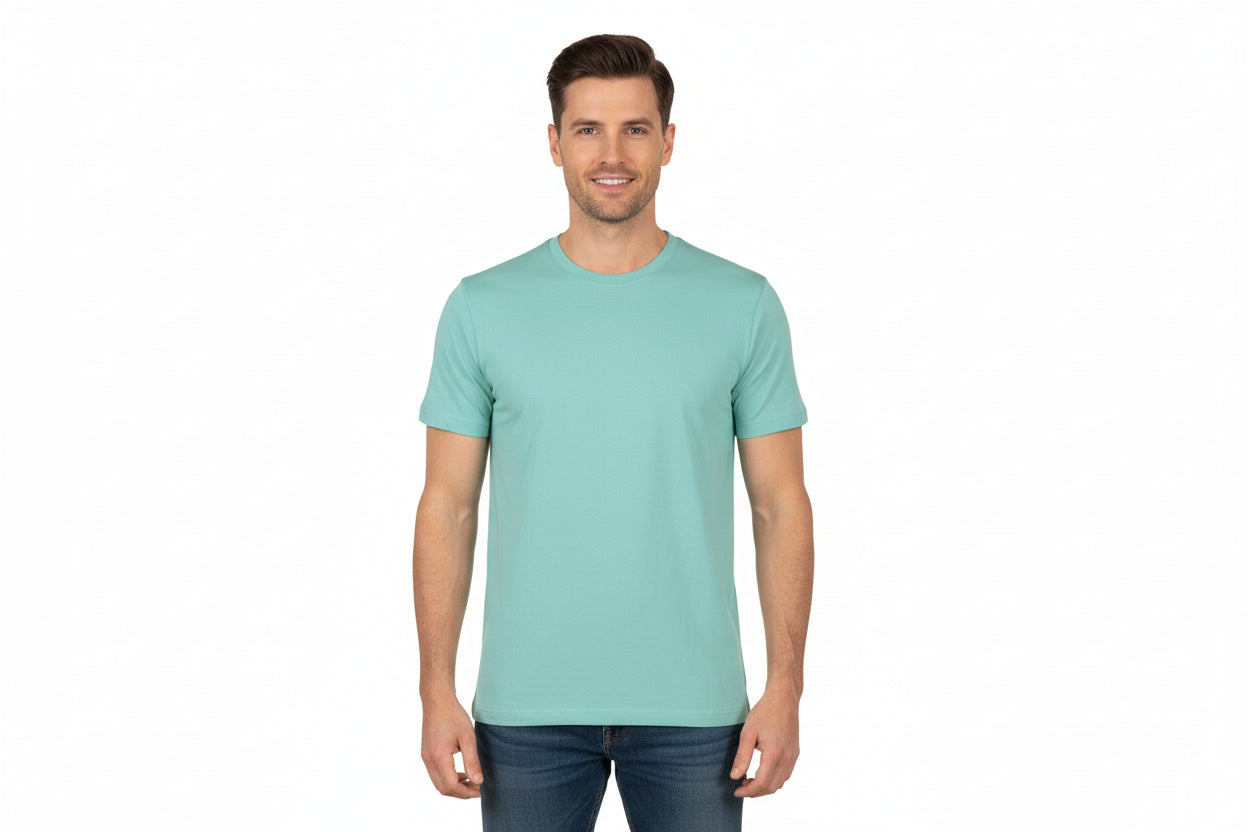 Slitstark t-shirt i ljusgrön för herr