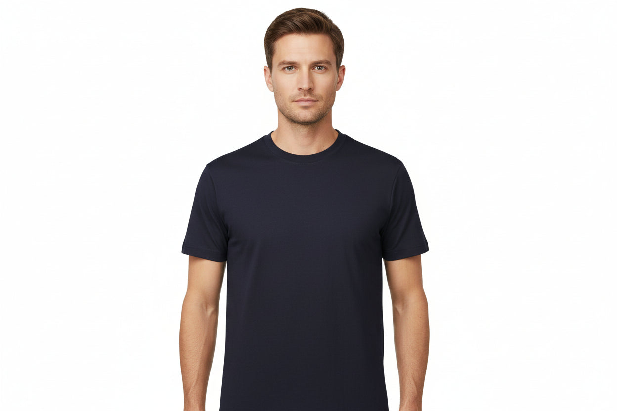 Slitstark t-shirt i marinblå för herr