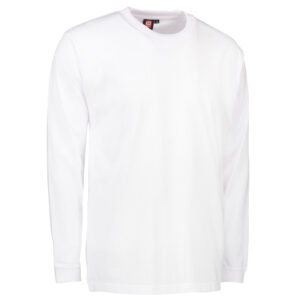 Slitstark långärmad t-shirt för herr i vit