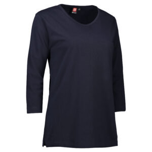 Slitstark 3/4-ärmad dam t-shirt i navy