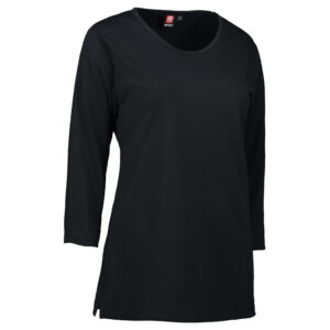 Slitstark 3/4-ärmad damt-shirt i svart