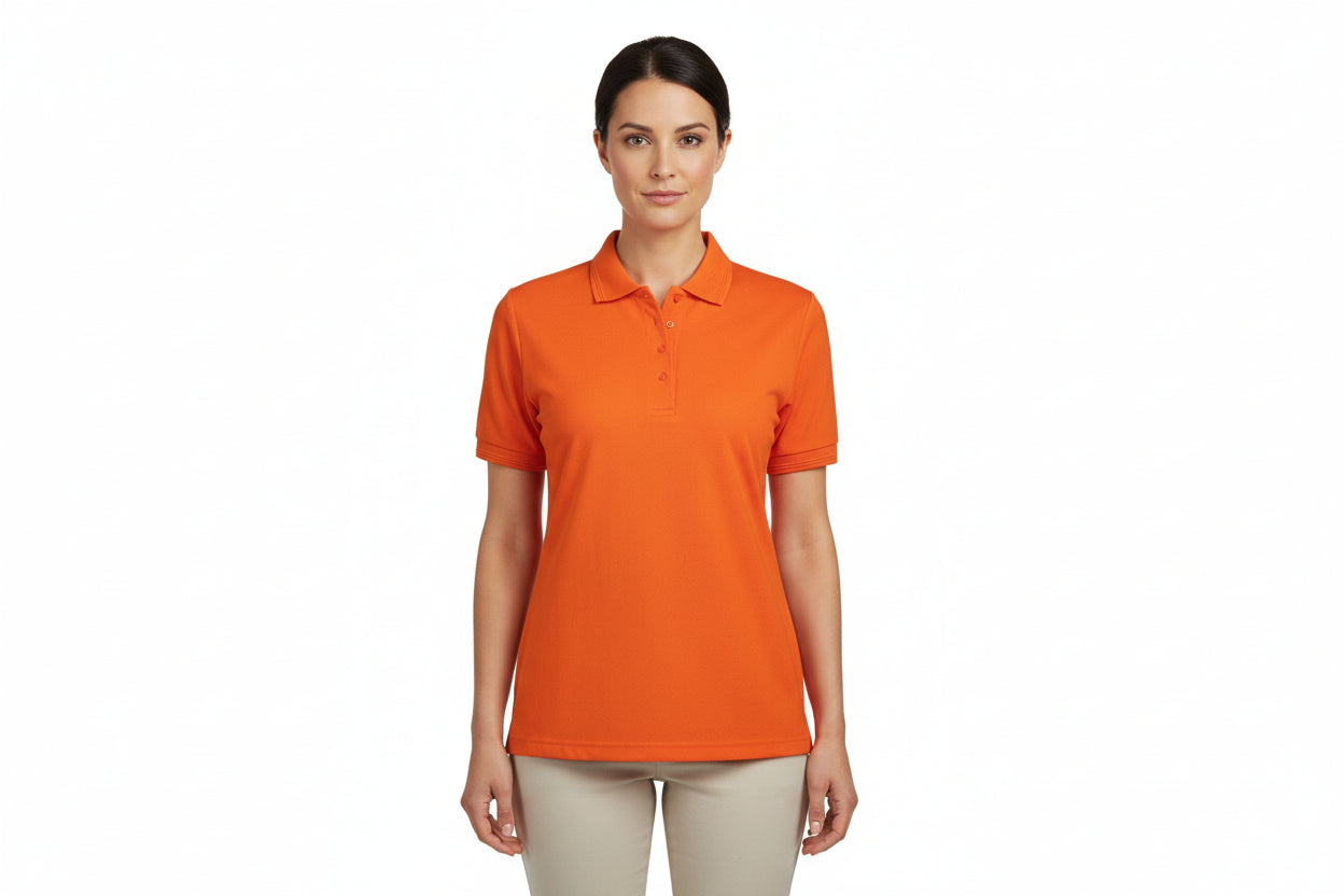 Slitstark dam-polo i orange