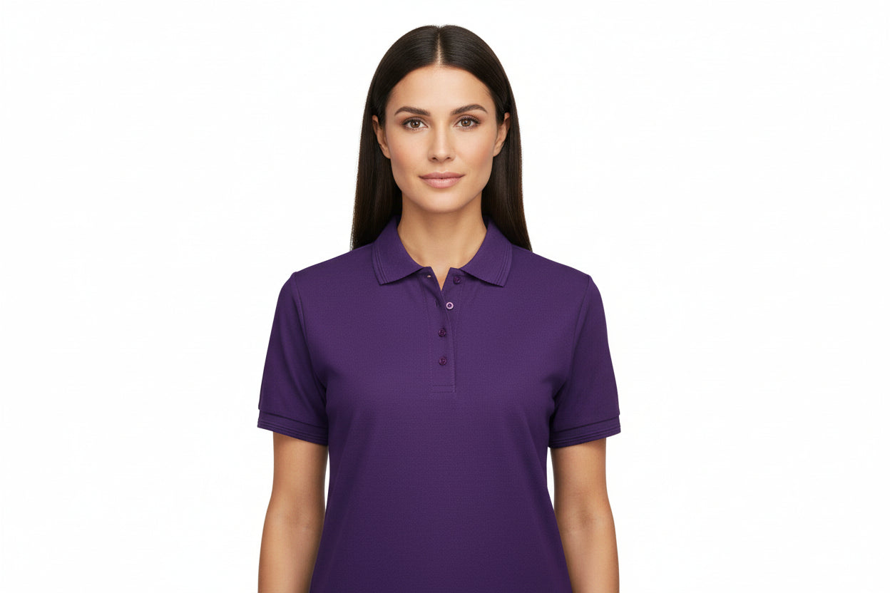 Slitstark dam polo-t-shirt i lila