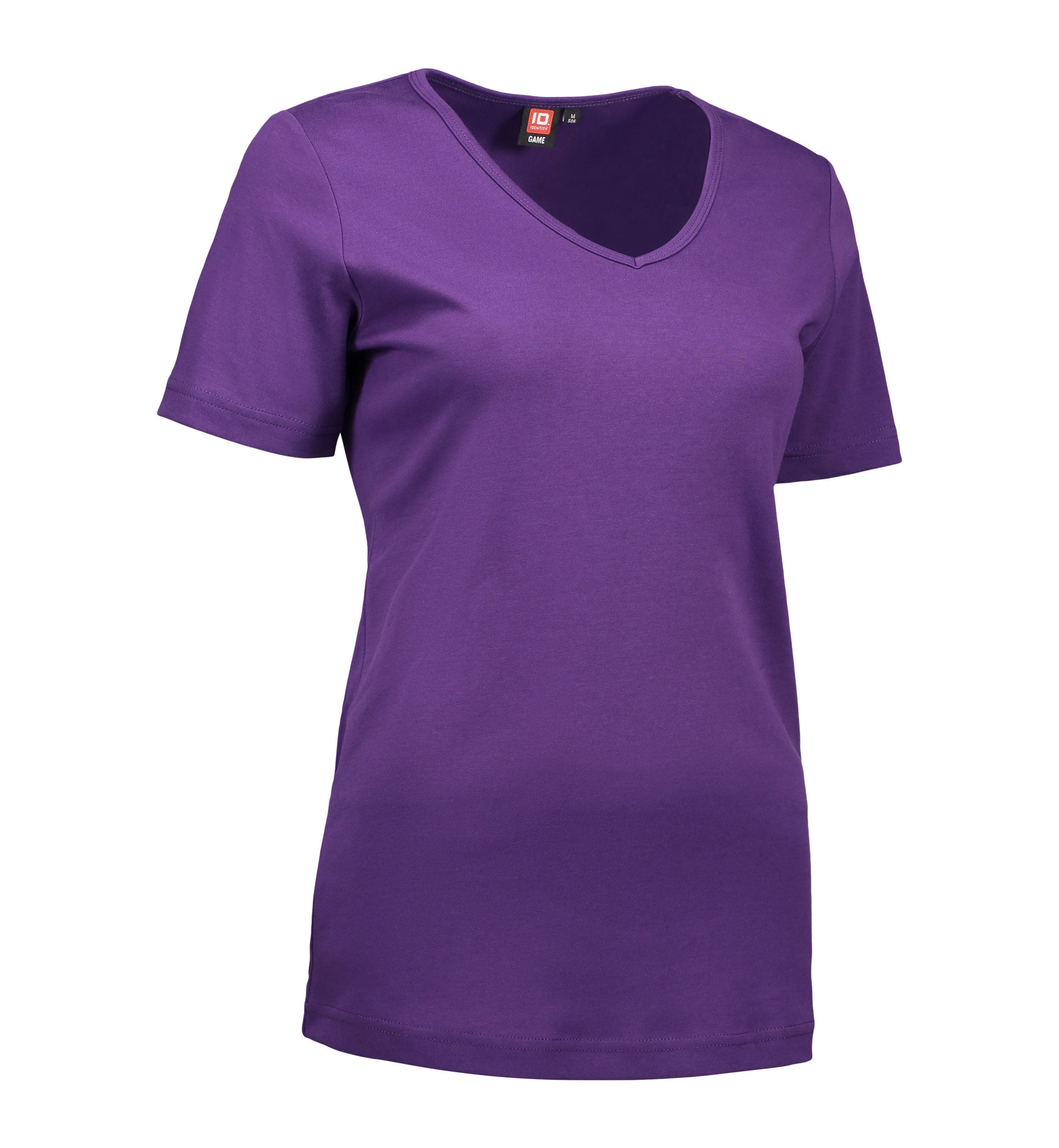 Lila dam t-shirt med V-ringning