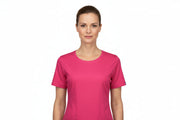 Dam t-shirt med rund hals i rosa